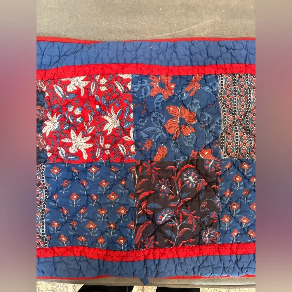 The Company Store Quilted Blue & Red Sham Covers Square & Rectangle